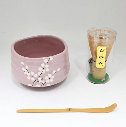 Matcha Bowl Set — 21oz with Whisk & Tea Spoon, Sakura Design