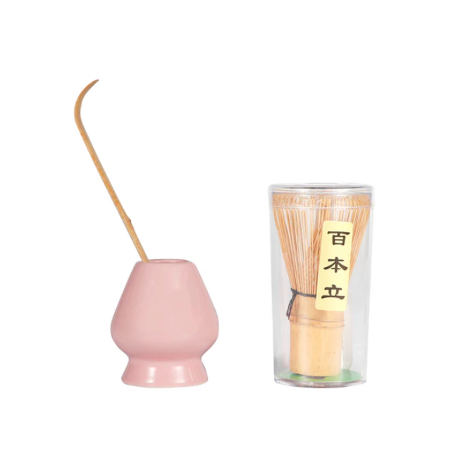 Matcha Whisk White Stand, Chasen & Scoop Set