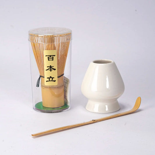 Daily Matcha Set - Whisk White Stand, Chasen & Scoop Set