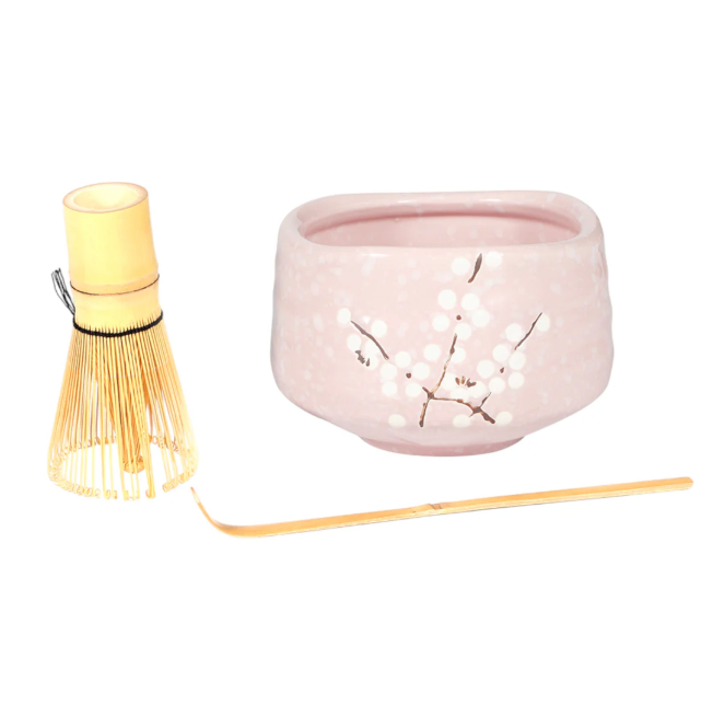 Matcha Bowl Set — 21oz with Whisk & Tea Spoon, Sakura Design
