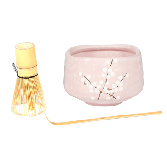 Matcha Bowl Set — 21oz with Whisk & Tea Spoon, Sakura Design