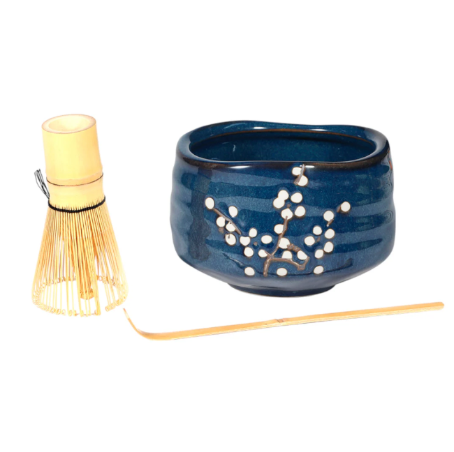 Matcha Bowl Set — 21oz with Whisk & Tea Spoon, Sakura Design