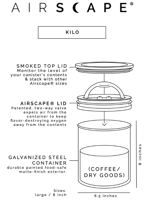 Airscape® Kilo Canvas Airtight Canister
