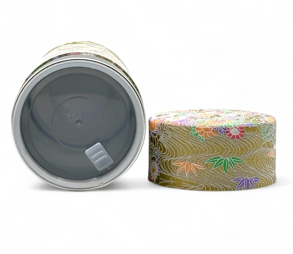 Yayoi Gold Washi Paper Wrapped Tea Canister (L) - Japanese