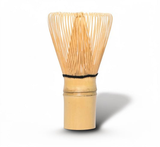 LISATA MATCHA 100-prong bamboo chasen whisk for preparing traditional matcha tea with a smooth, frothy texture.