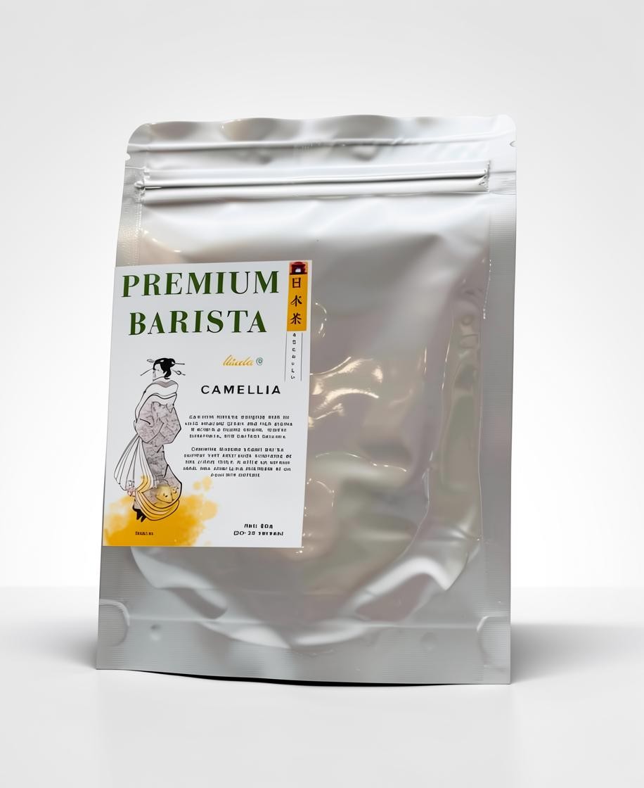 LISATA MATCHA Premium Barista Camellia matcha powder in a 40g silver resealable pouch with Japanese-style label
